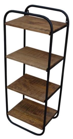 Skoda 4 mango wood wall shelf unit - Rustic Furniture Outlet