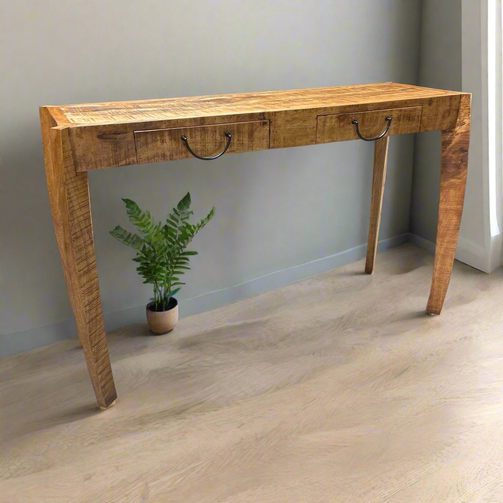 Sunburst Mango wood Console Table - Rustic Furniture Outlet