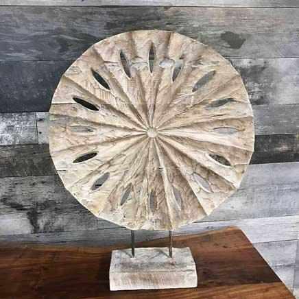 White Wash Flower Deco Stand - Rustic Furniture Outlet
