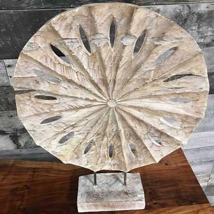 White Wash Flower Deco Stand - Rustic Furniture Outlet