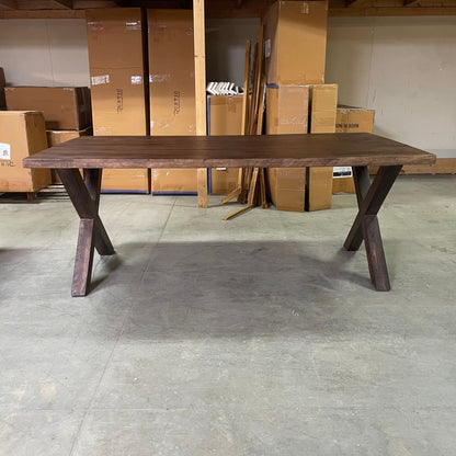 Winchester 75 inch Mango wood Dining Table X legs - Rustic Furniture Outlet