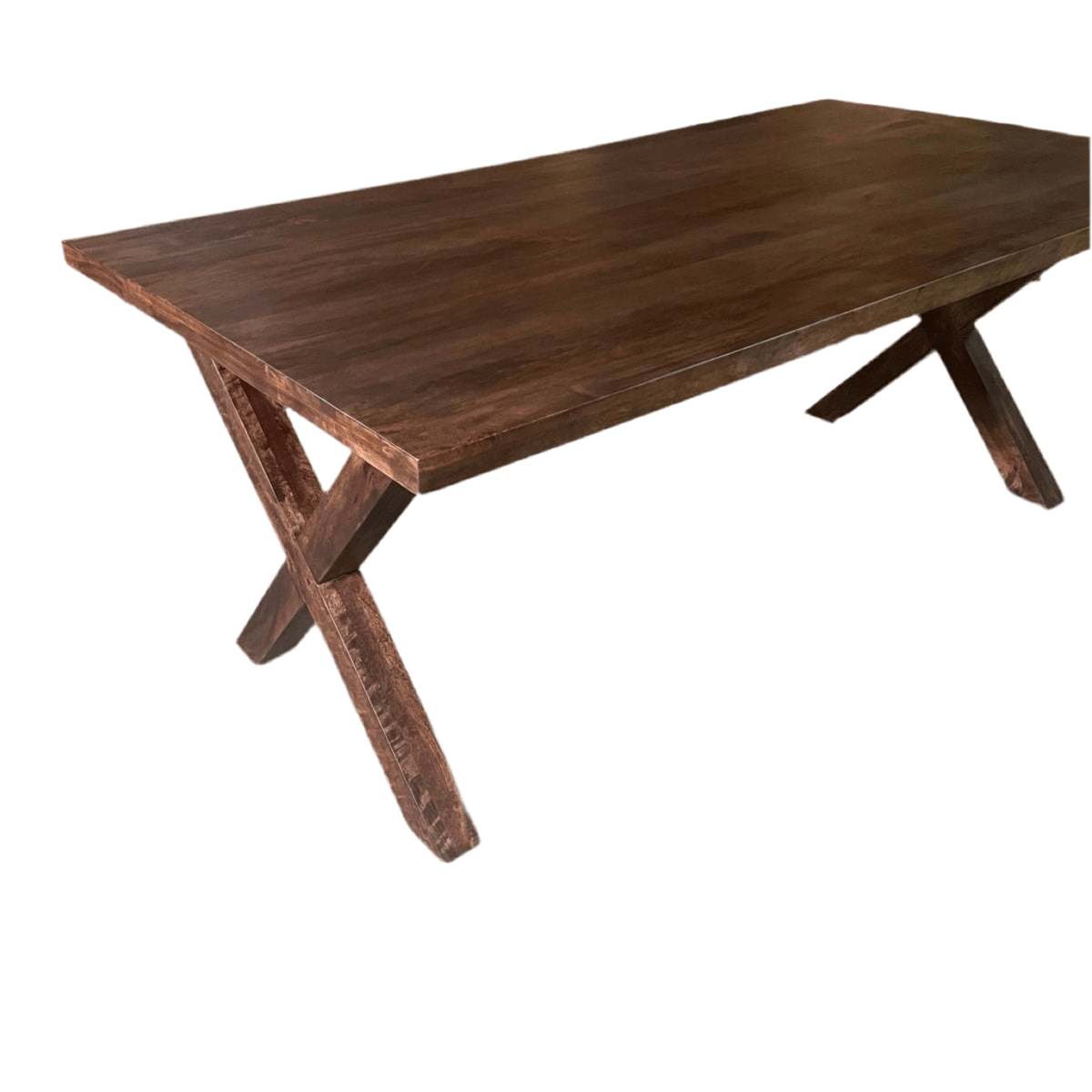 Winchester 75 inch Mango wood Dining Table X legs - Rustic Furniture Outlet