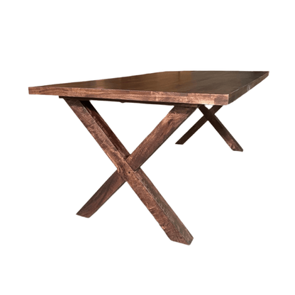 Winchester 75 inch Mango wood Dining Table X legs - Rustic Furniture Outlet