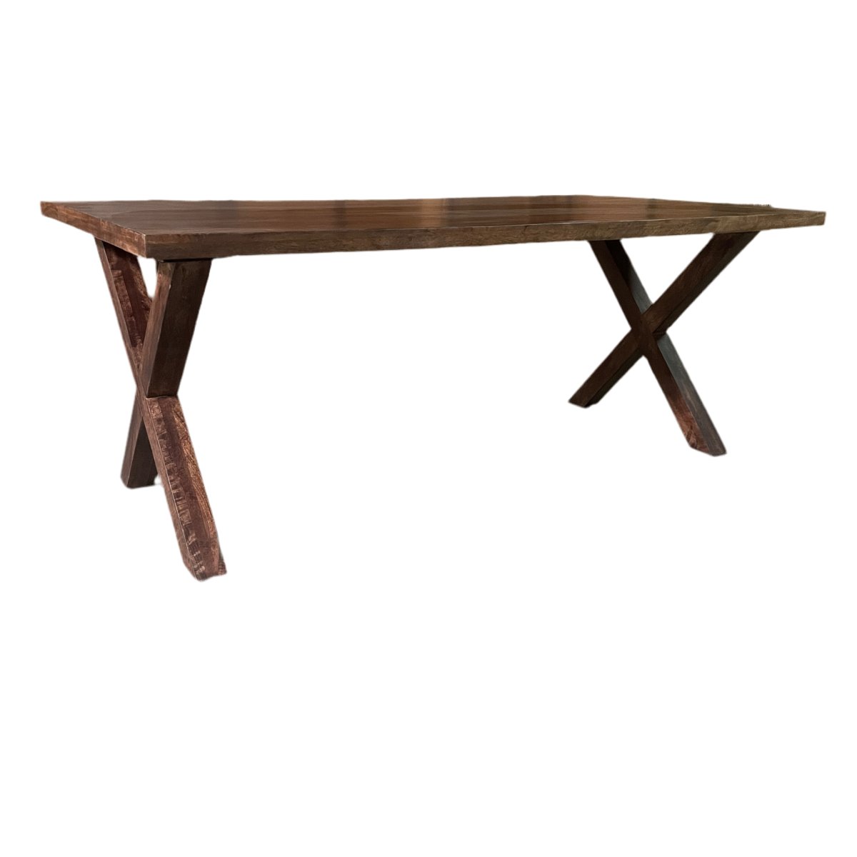 Winchester 75 inch Mango wood Dining Table X legs - Rustic Furniture Outlet