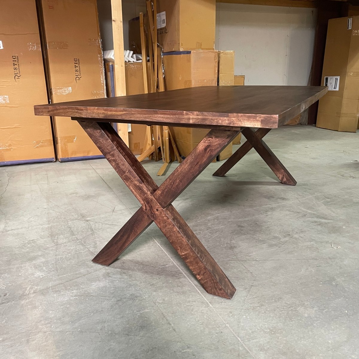 Winchester 75 inch Mango wood Dining Table X legs - Rustic Furniture Outlet