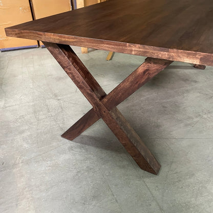 Winchester 75 inch Mango wood Dining Table X legs - Rustic Furniture Outlet