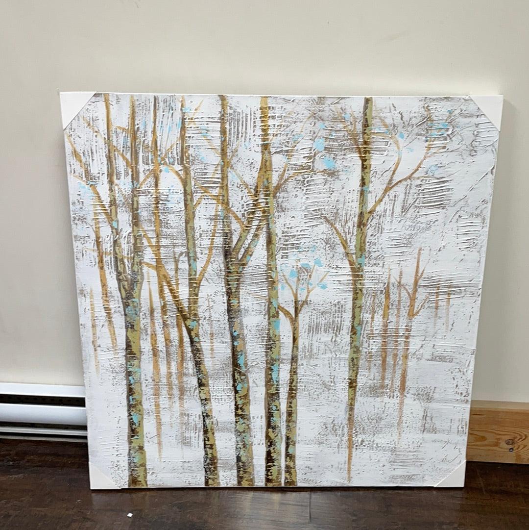 Winter forest painting - Rustic Furniture Outlet