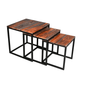 Zen industrial nesting rosewood end tables - Rustic Furniture Outlet