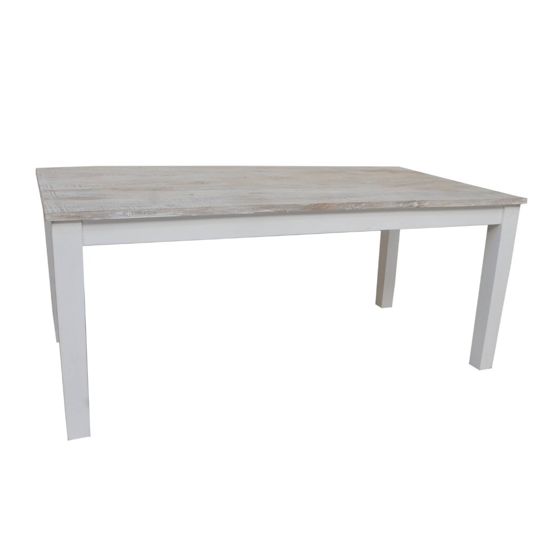 72 inch Montauk Harvest white wash dining table - Rustic Furniture Outlet