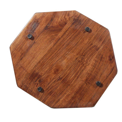 Acacia wood Diamond End Table - Rustic Furniture Outlet