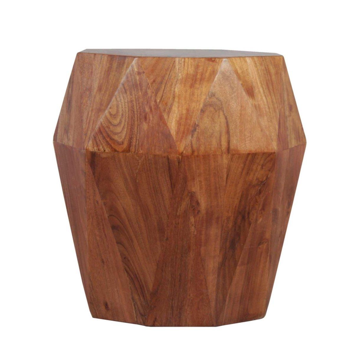 Acacia wood Diamond End Table - Rustic Furniture Outlet