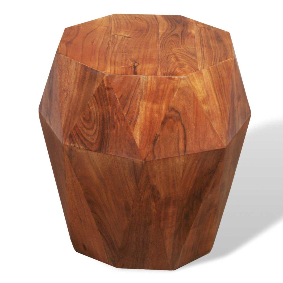 Acacia wood Diamond End Table - Rustic Furniture Outlet