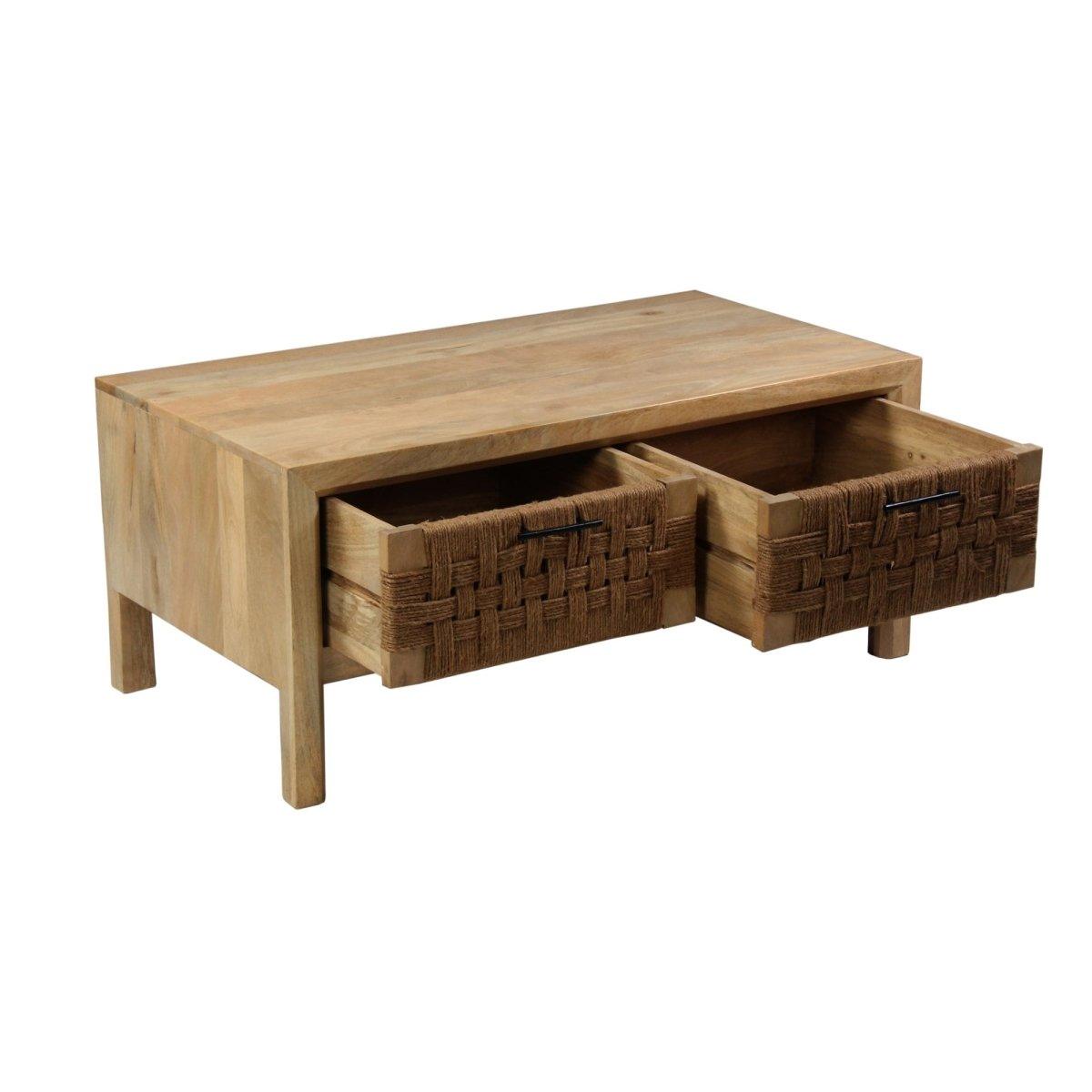 Butler Natural Mango Wood Coffee Table - Rustic Furniture Outlet