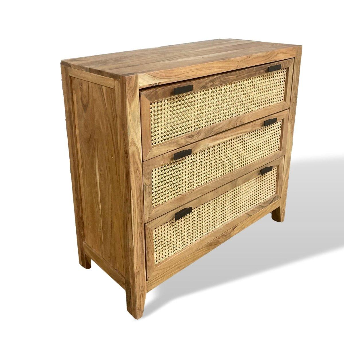 Carmen Cane 3 drawer Dresser - Rustic Furniture Outlet