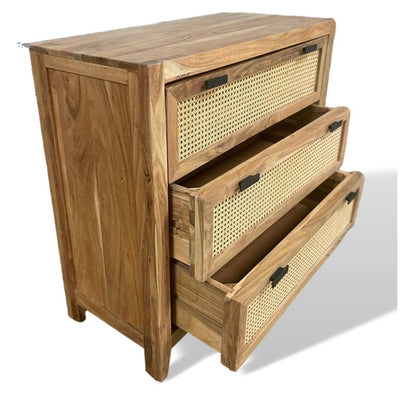 Carmen Cane 3 drawer Dresser - Rustic Furniture Outlet