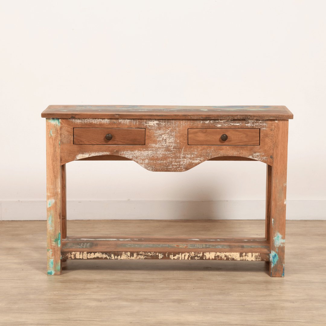 Eco-Friendly 2 drawer console table - Rustic Furniture Outlet