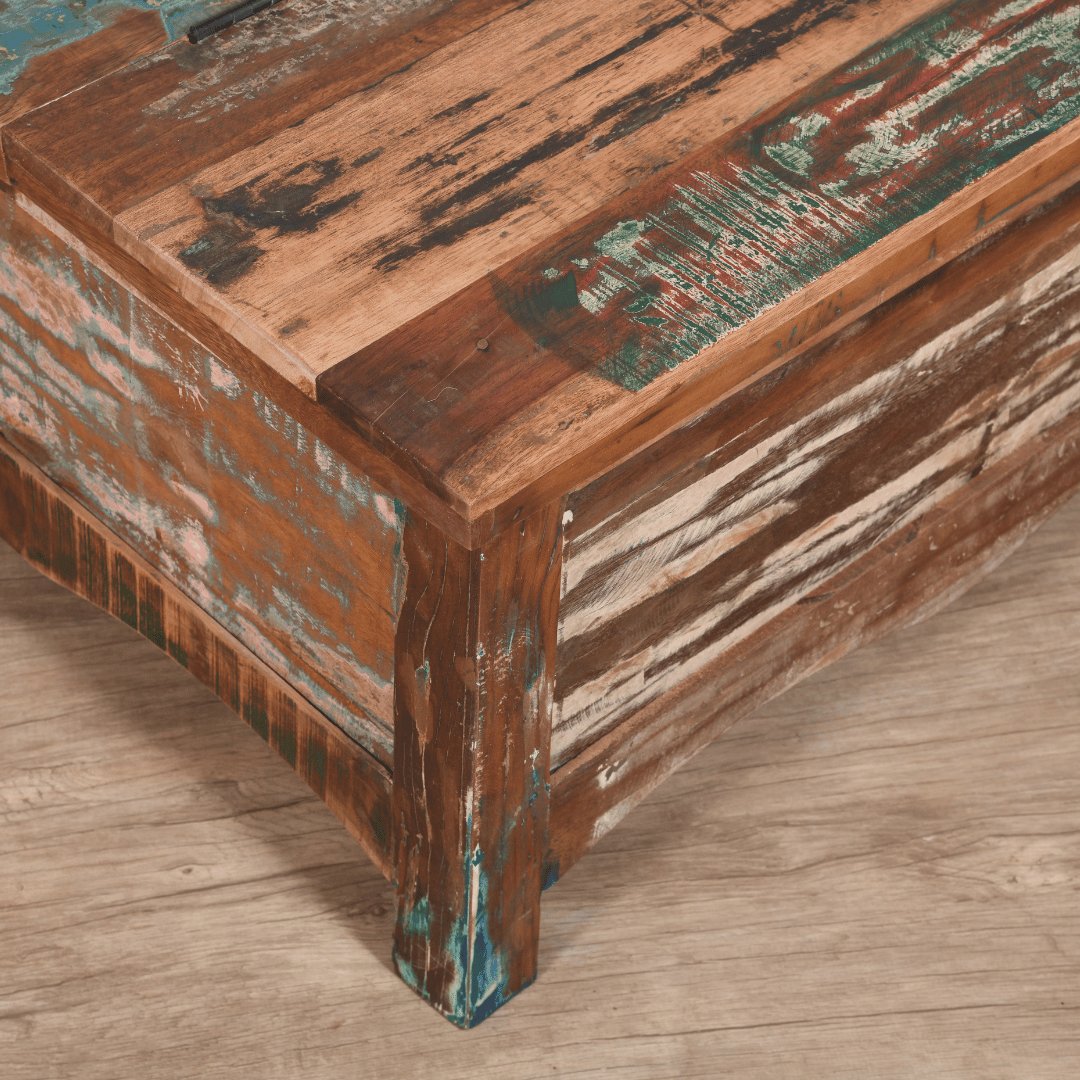 Eco-Friendly square trunk coffee table - Rustic Furniture Outlet