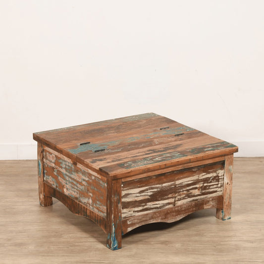 Eco-Friendly square trunk coffee table - Rustic Furniture Outlet