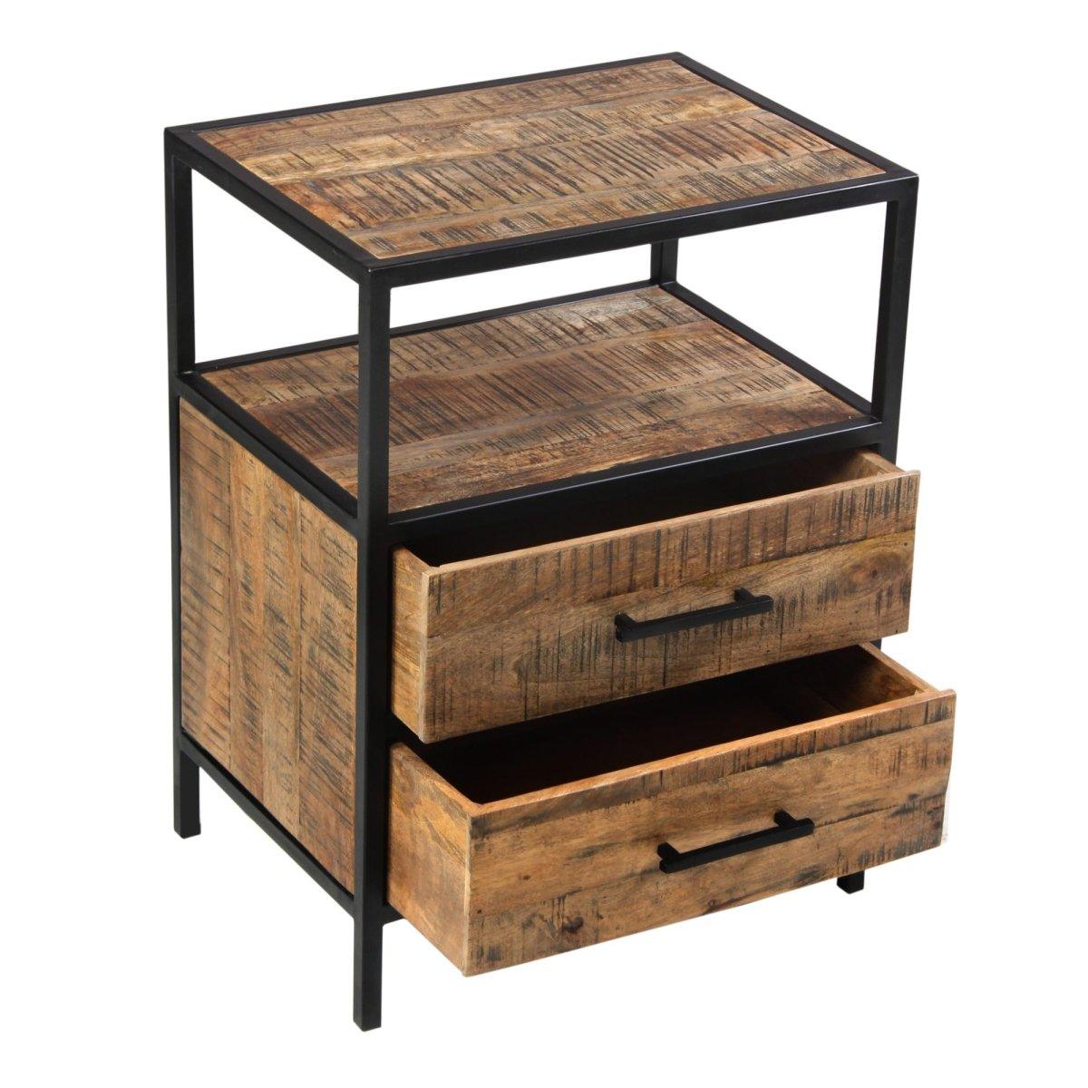 Industrial wood store nightstand