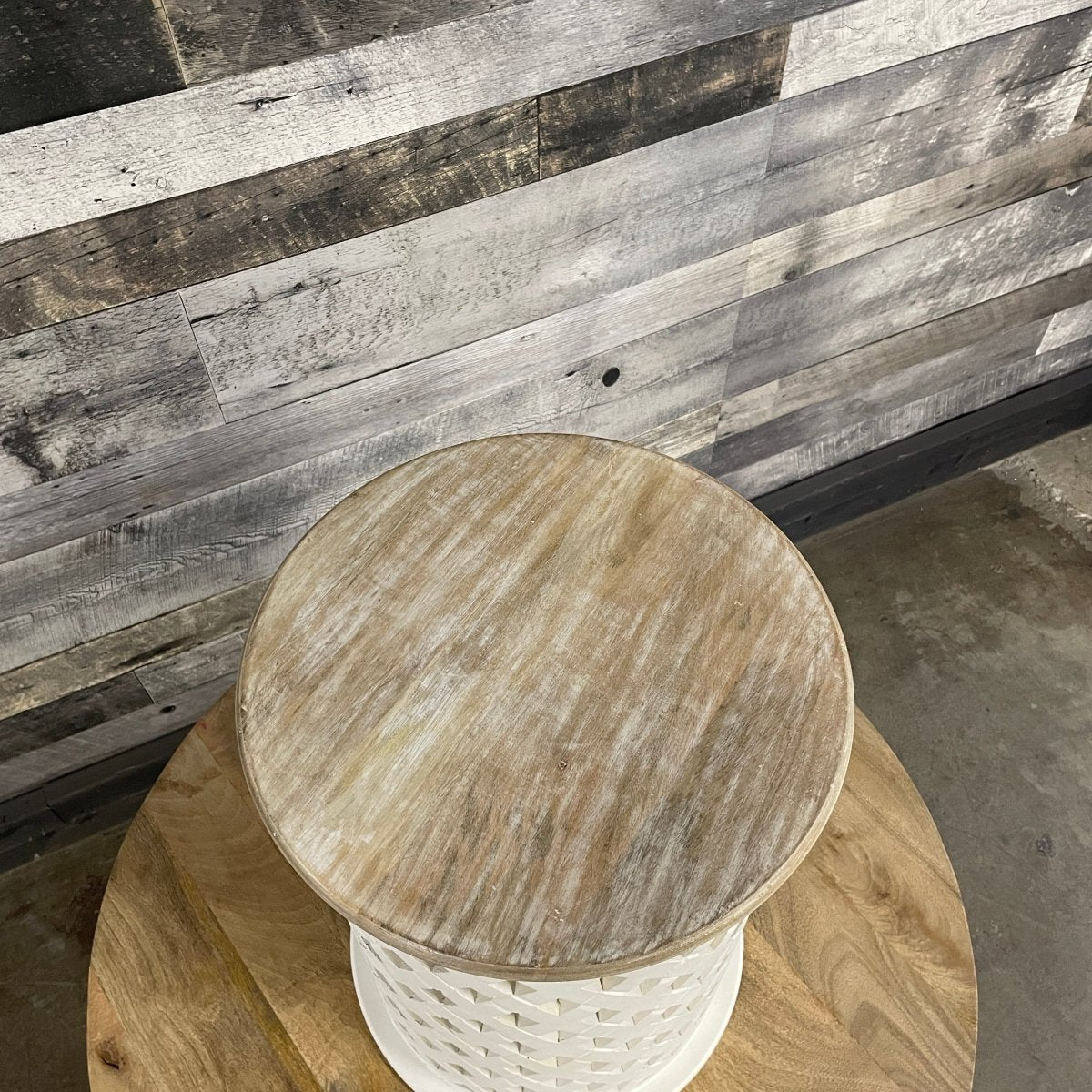 Rustic furniture store end tables