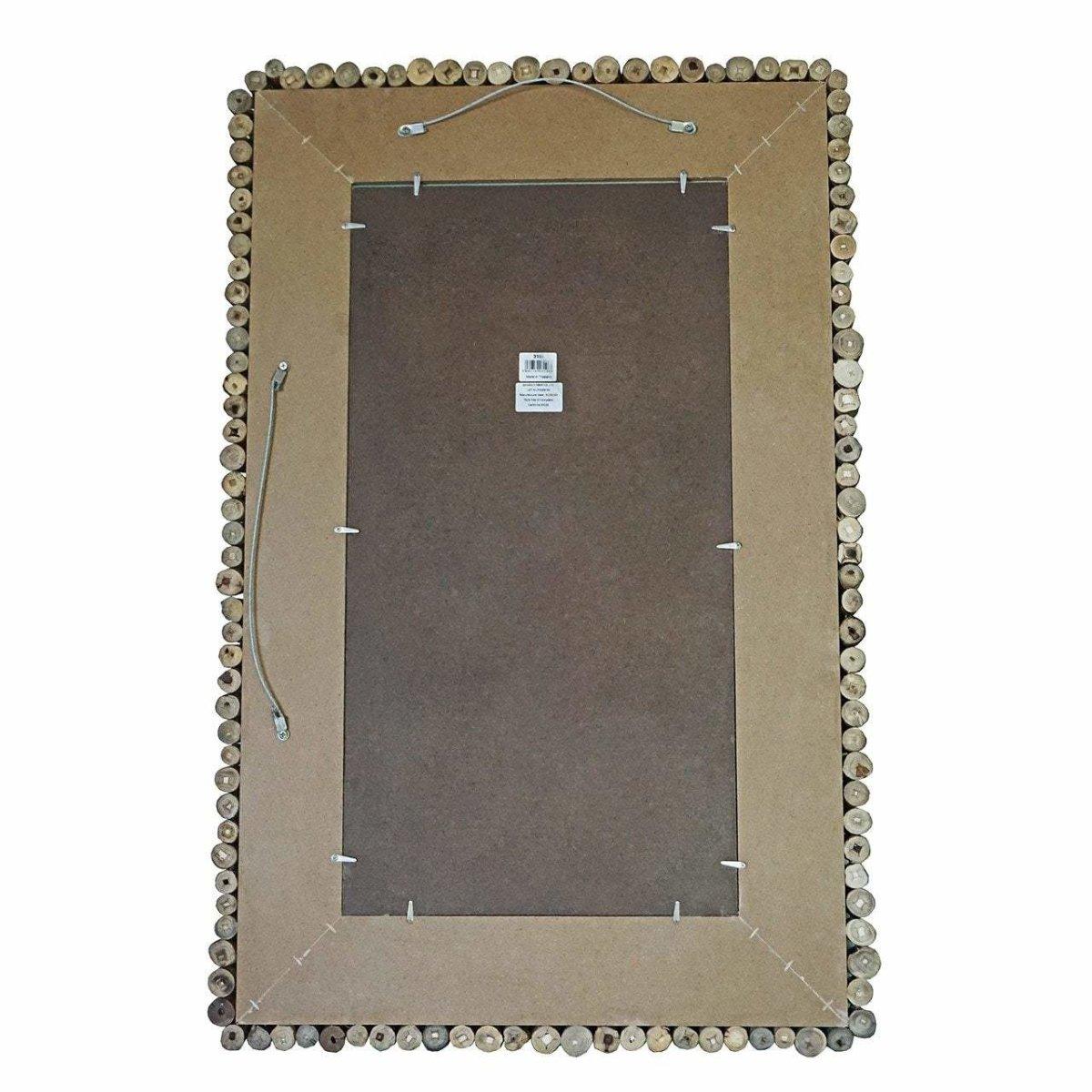 Nyra Rectangle Teak Wood Wall Mirror - Rustic Furniture Outlet