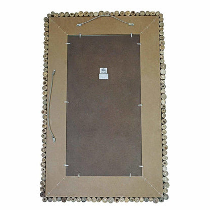 Nyra Rectangle Teak Wood Wall Mirror - Rustic Furniture Outlet