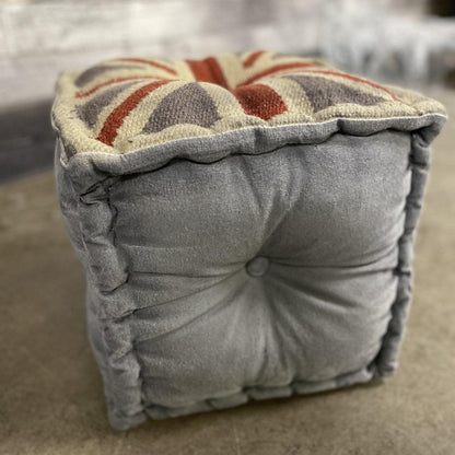 Union jack canvas pouf - Rustic Furniture Outlet