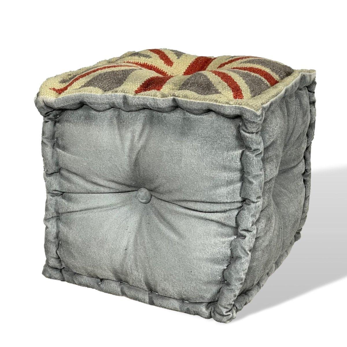 Union jack canvas pouf - Rustic Furniture Outlet